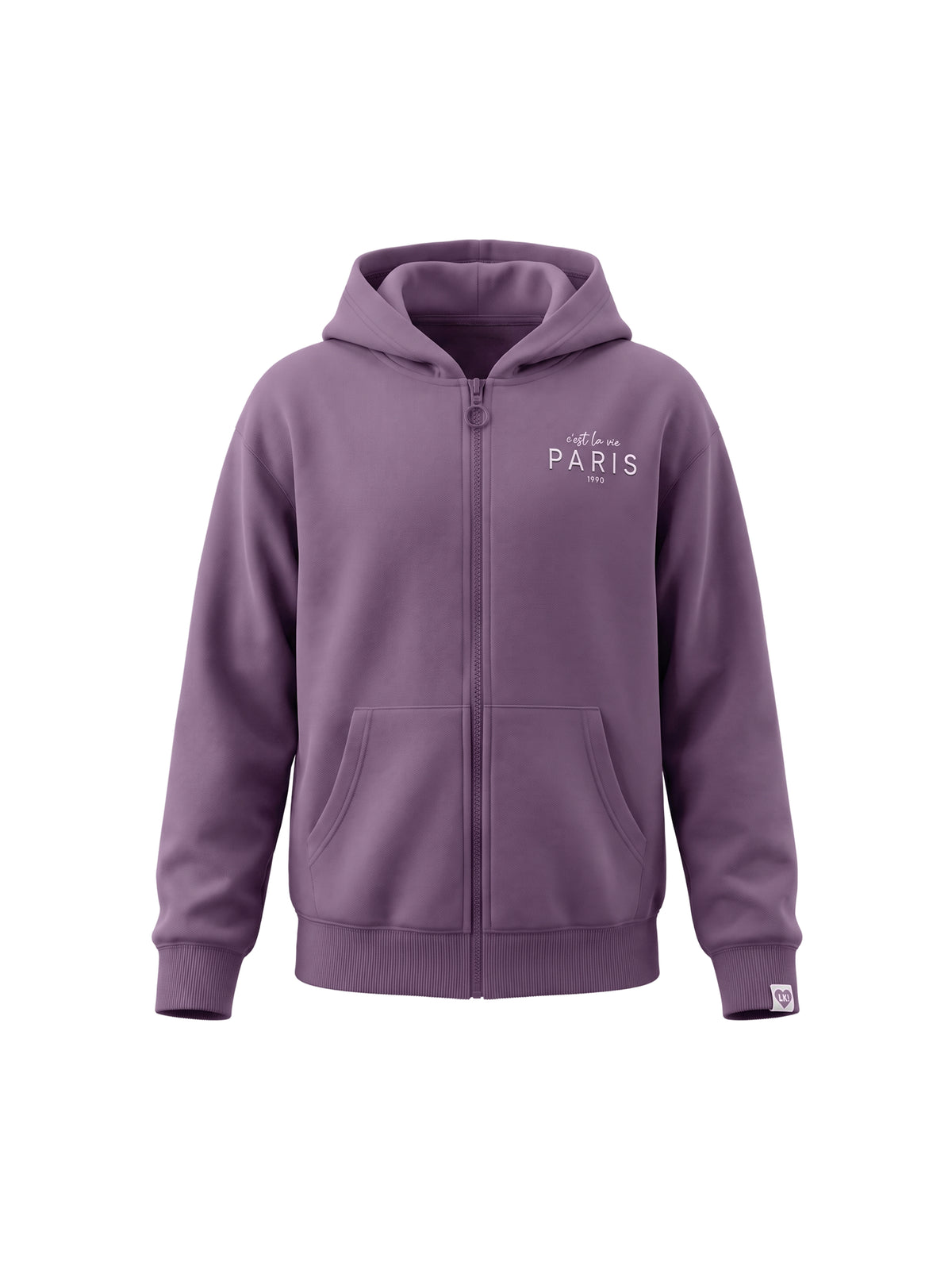 Plum Ruffle | Zateplená dívčí mikina s kapucí - klasický střih