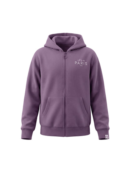 Plum Ruffle | Zateplená dívčí mikina s kapucí - klasický střih