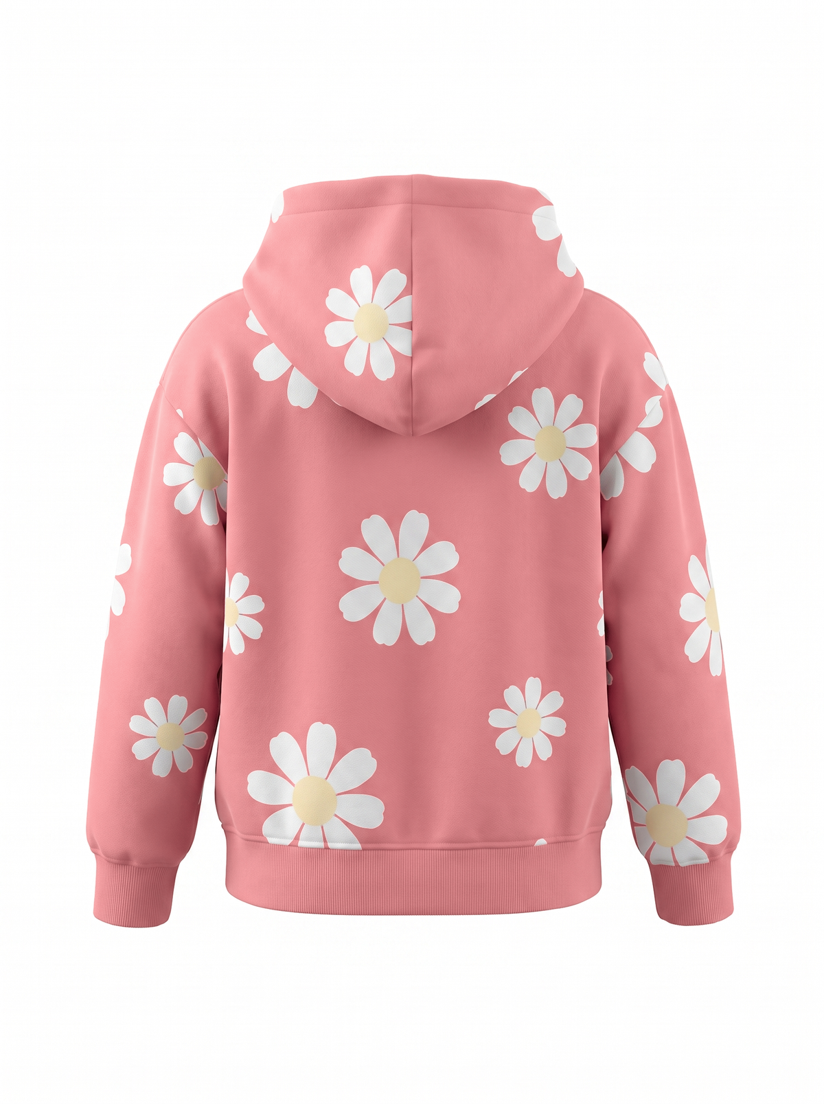 Peach Daisy Field | Mikina s kapucí - klasický střih