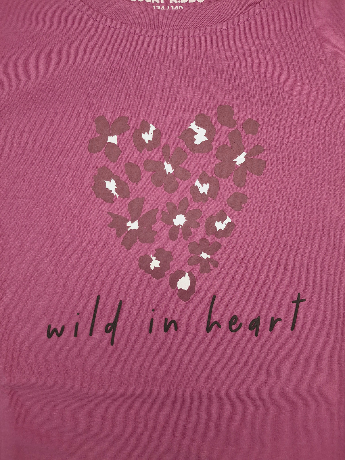 Raspberry Wild Heart | Dívčí tričko s dlouhými rukávy - klasický střih