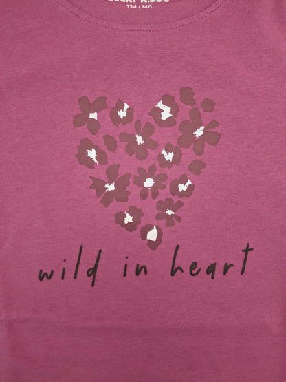 Raspberry Wild Heart | Dívčí tričko s dlouhými rukávy - klasický střih