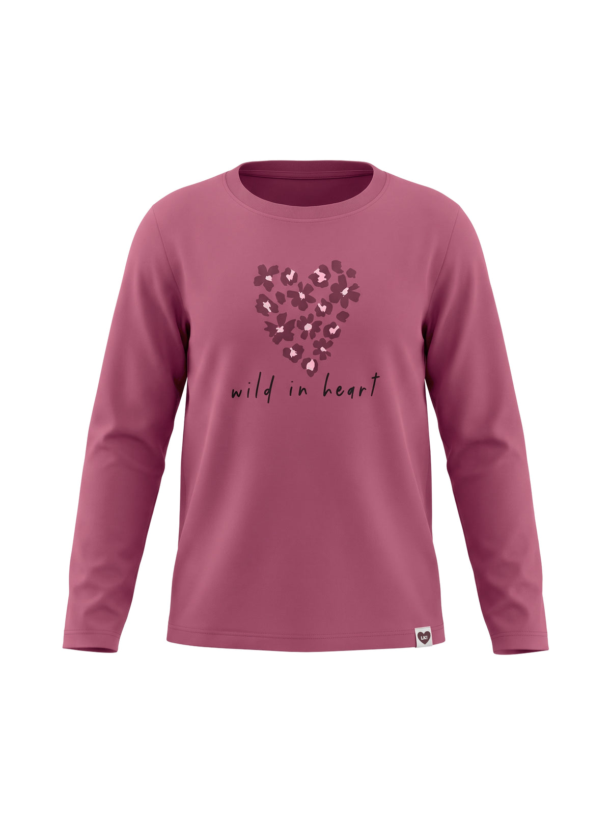 Raspberry Wild Heart | Dívčí tričko s dlouhými rukávy - klasický střih