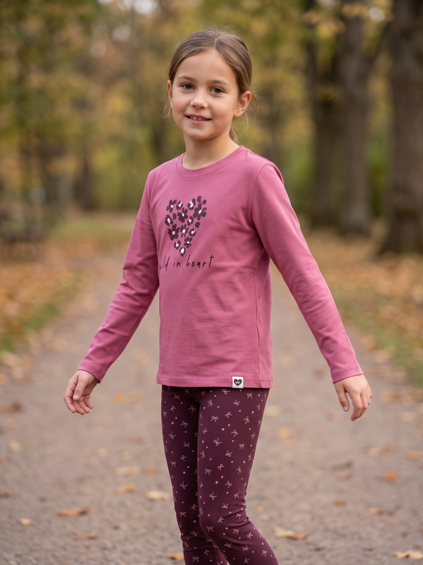 Raspberry Wild Heart | Dívčí tričko s dlouhými rukávy - klasický střih