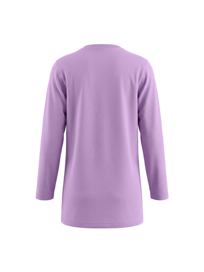 Lilac Shiny Hearts | Dívčí tunika s dlouhými rukávy - klasický střih