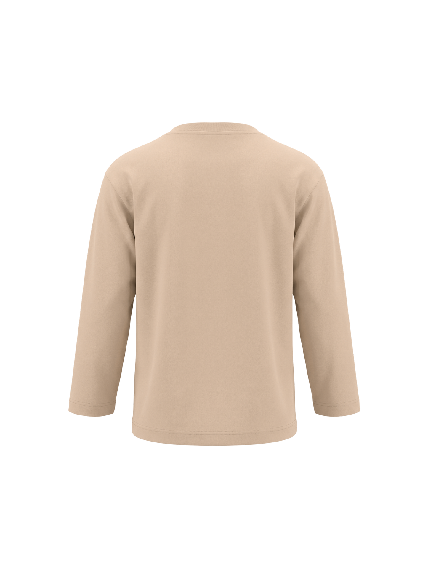 Beige Pocket Teddy | Dívčí tričko s dlouhými rukávy - volný střih