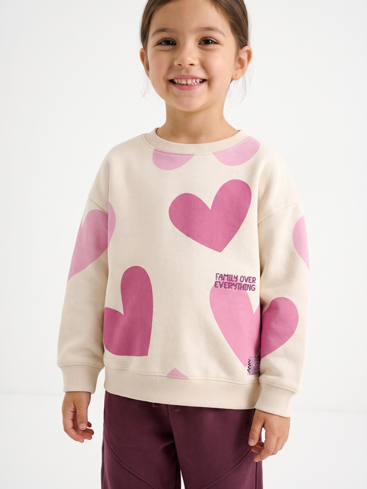 White Heart Family | Dívčí pulover - oversized střih
