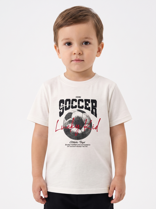 White Soccer | Chlapecké tričko s krátkými rukávy - klasický střih