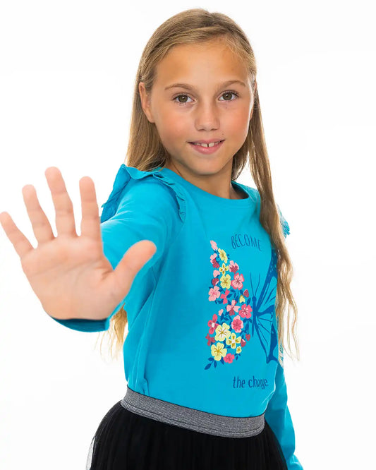 Dívčí Tunika Turqoise Butterfly