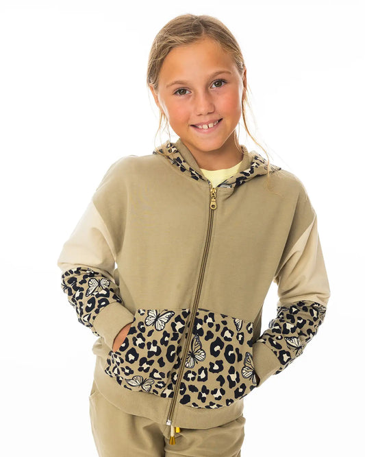 Dívčí mikina na zip Leopard