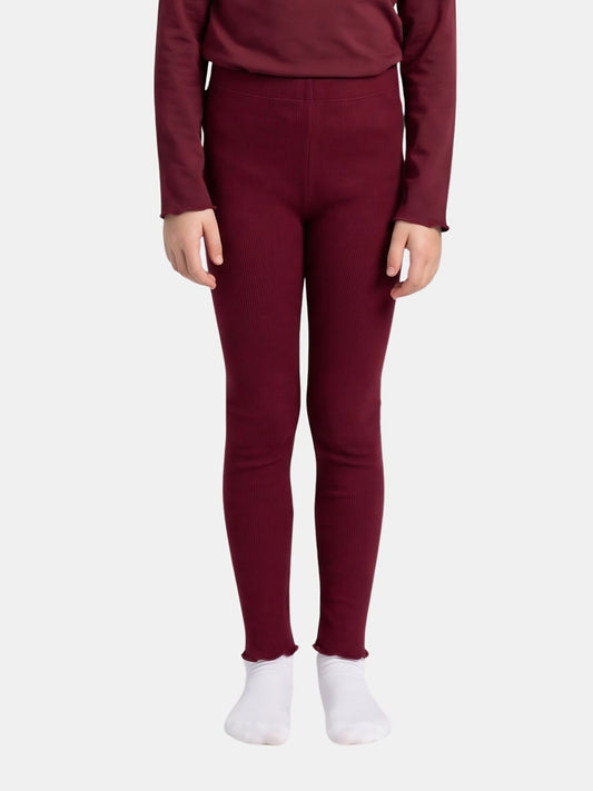 Berry Red | Dívčí legíny žebrované
