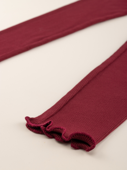 Berry Red | Dívčí legíny z rebrasto strukturo