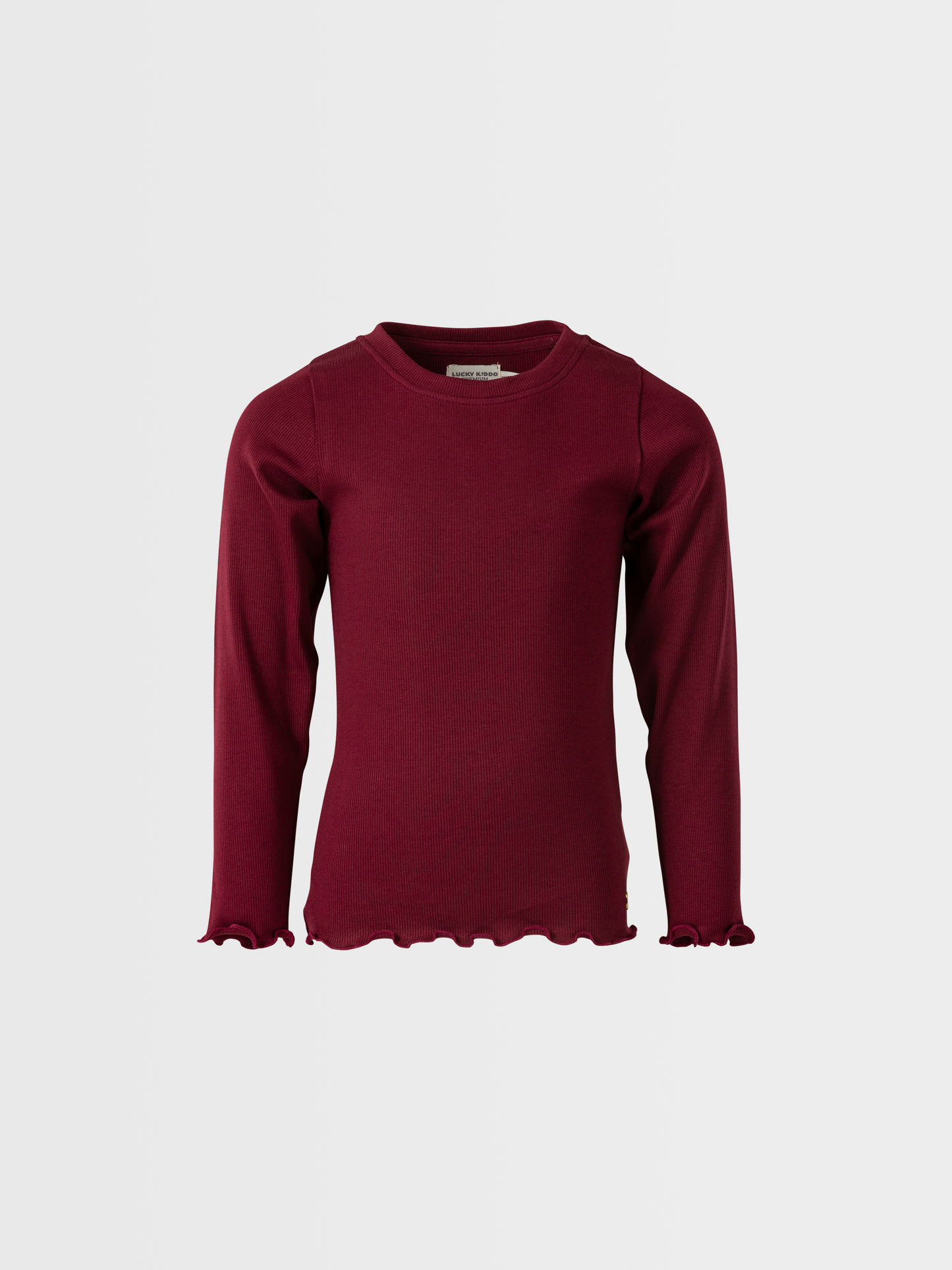 Berry Red | Dívčí triko s dlouhými rukávy in rebrasto strukturo