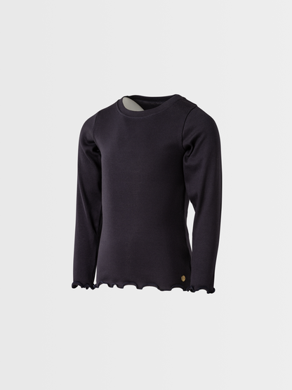 Galaxy Black | Dívčí triko s dlouhými rukávy in rebrasto strukturo