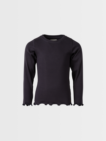 Galaxy Black | Dívčí triko s dlouhými rukávy in rebrasto strukturo