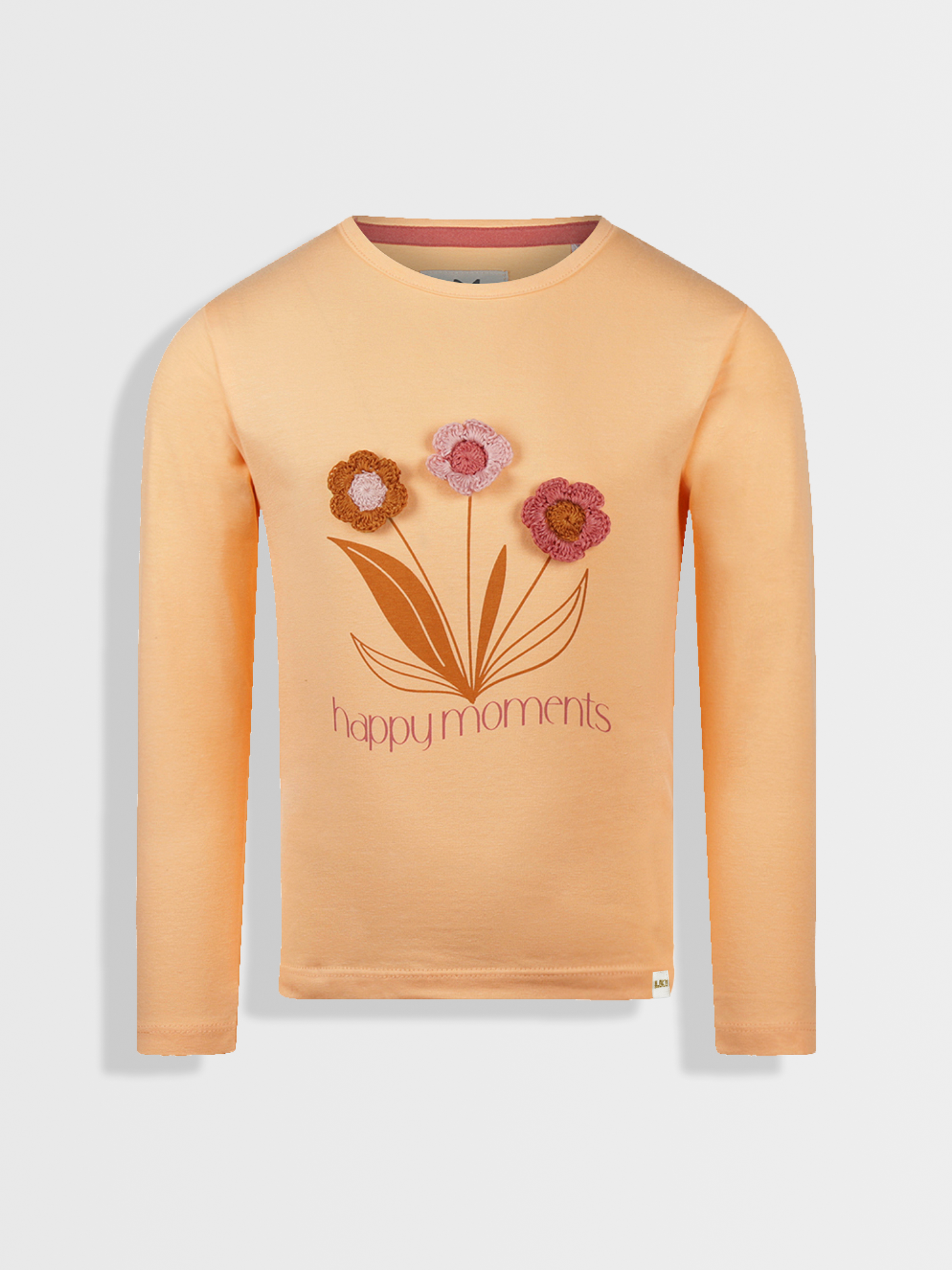 Peachy Flower | Dívčí triko s dlouhými rukávy