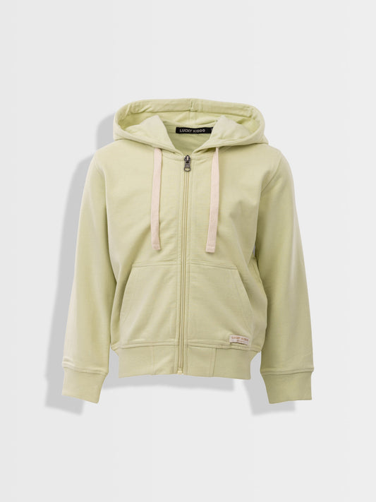Organická mikina na zip s kapucí aloe wash