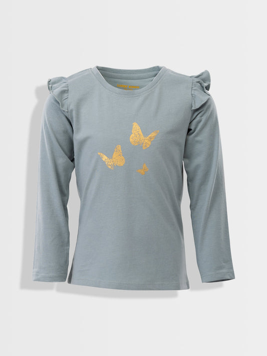 Tričko šedá mlha motýli