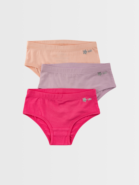 Růžová + fialová + pink | Dívčí hipster kalhotky (3 ks)