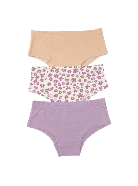 Lilac Flowers | Dívčí kalhotky hipster (3x)