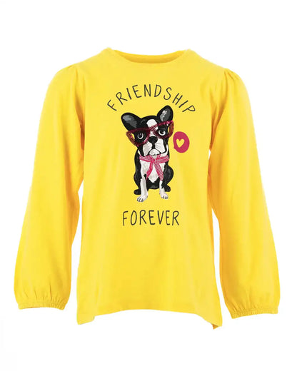 Dívčí tričko s dlouhým rukávem Doggy Friendship