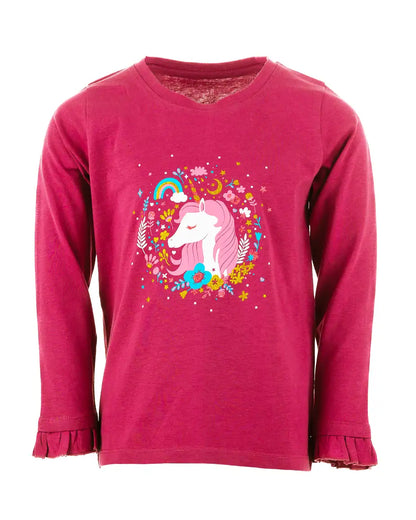 Dívčí tričko s dlouhým rukávem Enchated Unicorn Pink